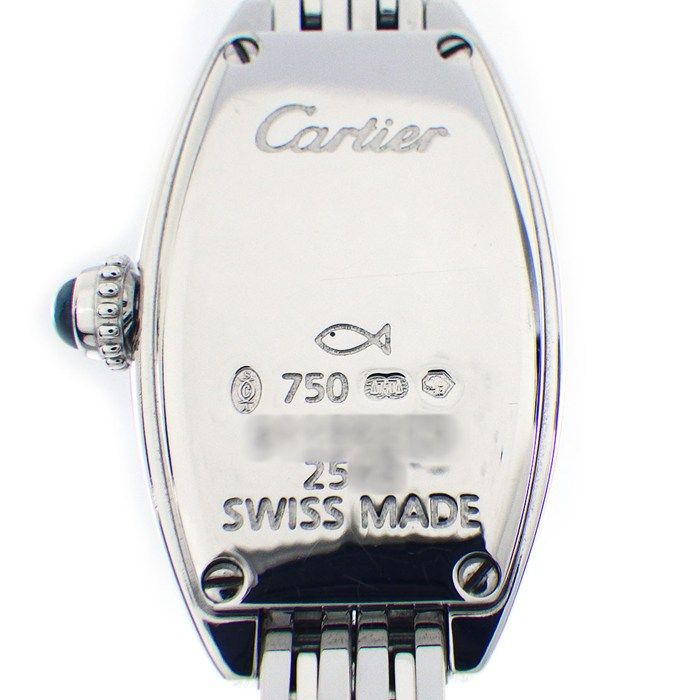 Cartier Watch Mini Tonneau Lanier Silver Dial Roman Index 18k White Gold Quartz — view 4