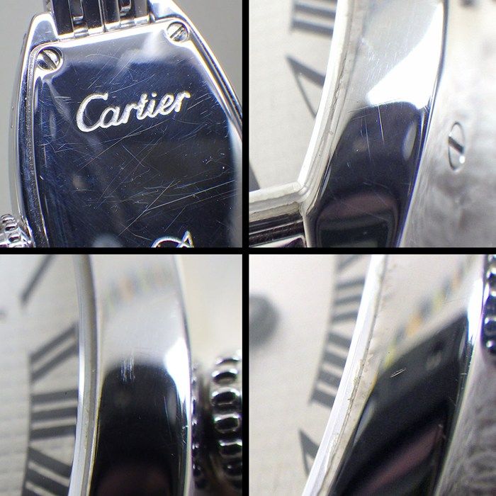 Cartier Watch Mini Tonneau Lanier Silver Dial Roman Index 18k White Gold Quartz — view 7