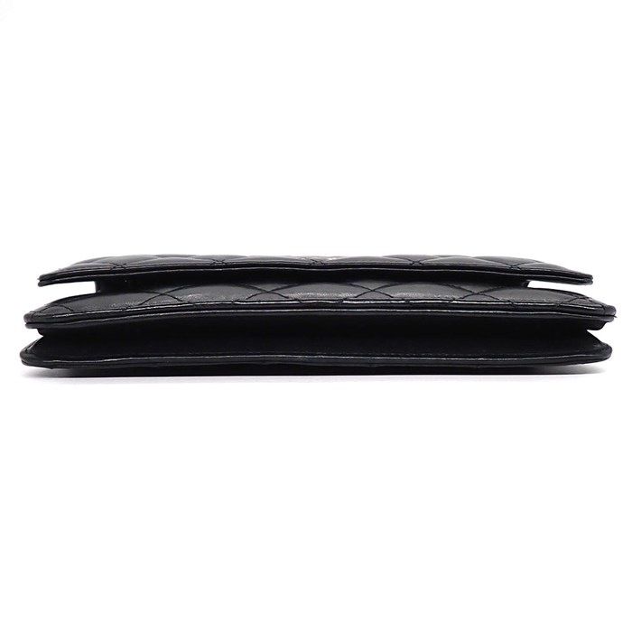 Chanel Shoulder Bag Quilted Classic Chain Wallet Black Bordeaux Lambskin — view 4