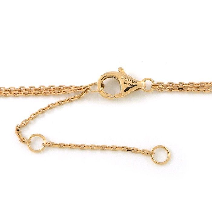 Cartier Necklace Trinity Double Chain Circle Round Three Color 18k Pink Gold — view 3