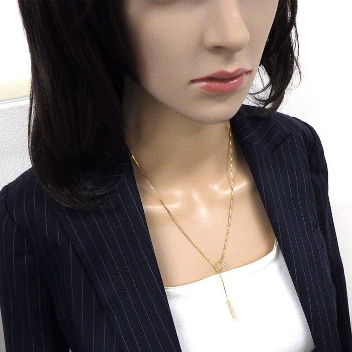 Gucci Lariat Necklace Logo Plate Venetian Chain 18k Yellow Gold — view 7