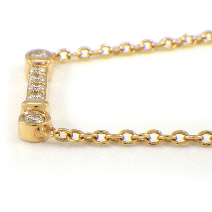 Tiffany & Co Necklace Full Driss Key Bar Diamond Total 18k Pink Gold — view 3
