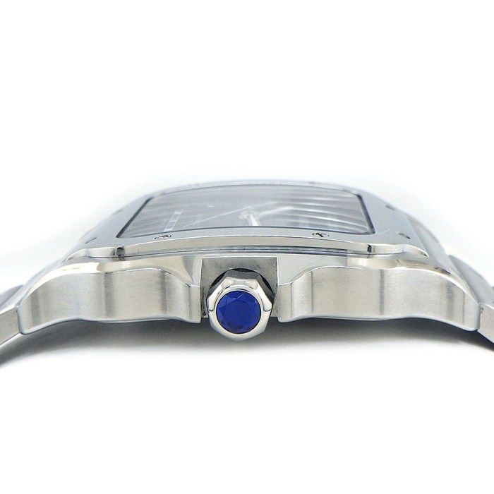 Cartier Watch Santos LM Square Sunray Gradient Blue Dial Roman Index Date SS — view 2