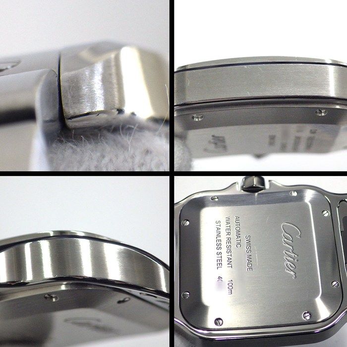 Cartier Watch Santos LM Square Sunray Gradient Blue Dial Roman Index Date SS — view 6