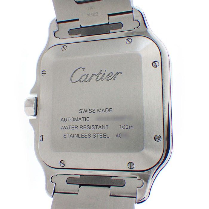 Cartier Watch Santos LM Square Sunray Gradient Blue Dial Roman Index Date SS — view 4