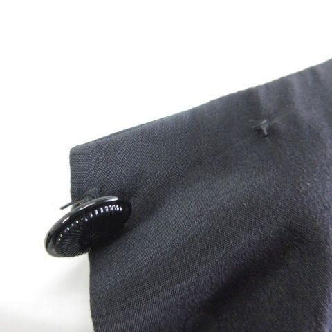 Chanel Skirt Knee Length Silk 100 CC Logo Pleated Black 38