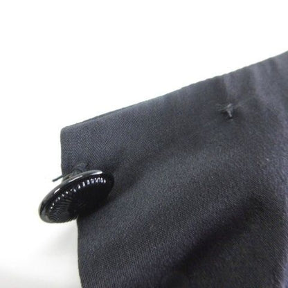 Chanel Skirt Knee Length Silk 100 CC Logo Pleated Black 38