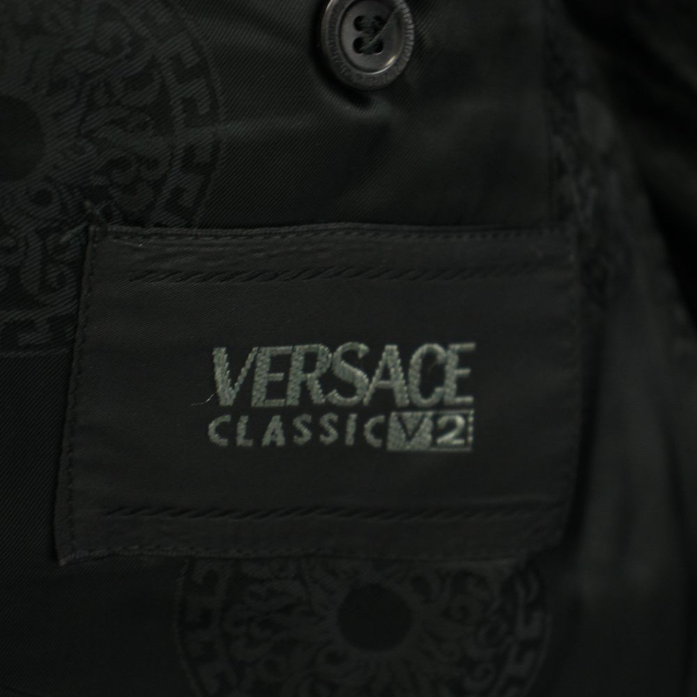 Versace Suit Set Tailored Jacket Single Pants Trousers 50 Black
