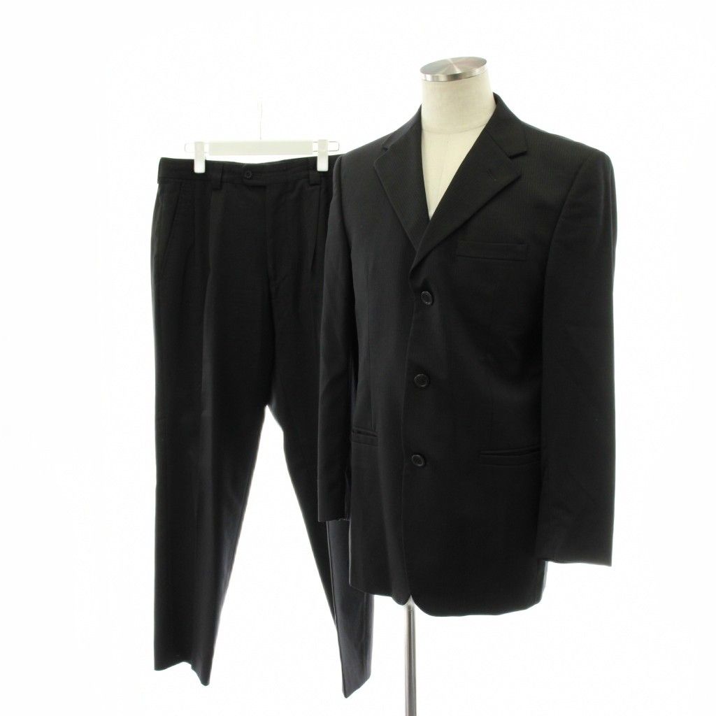 Versace Suit Set Tailored Jacket Single Pants Trousers 50 Black