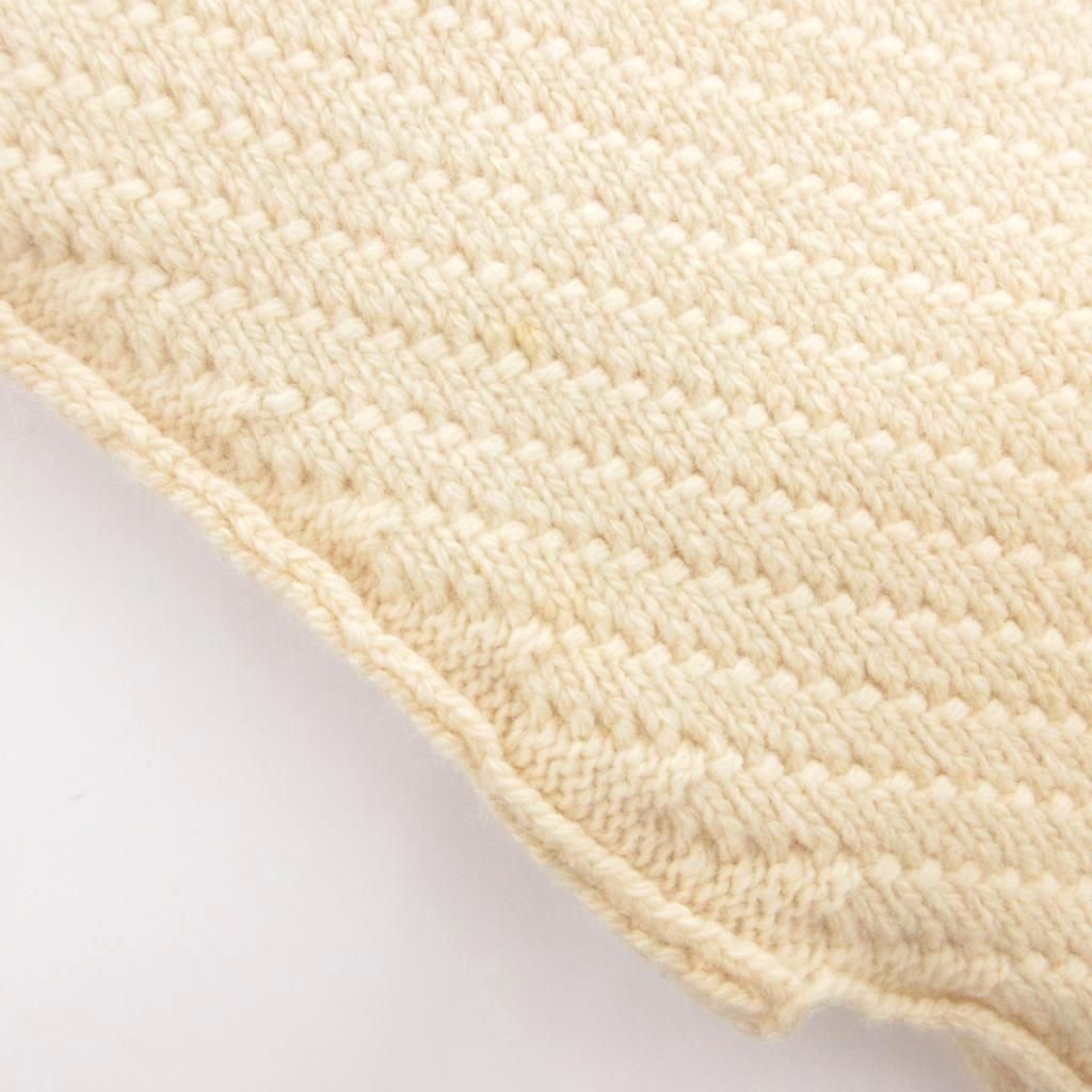 Louis Vuitton Scarf Shawl Fringe Knit Wool Cashmere Blend White Sweater