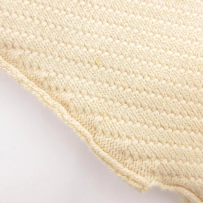 Louis Vuitton Scarf Shawl Fringe Knit Wool Cashmere Blend White Sweater