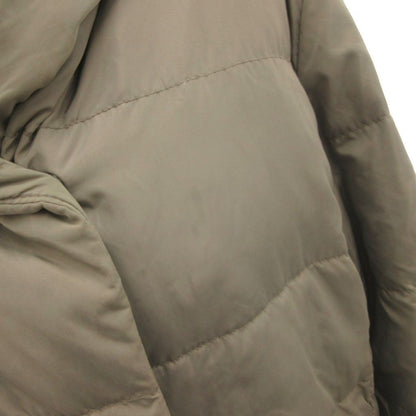 Max Mara Down Jacket Coat Hood Long Snap Button 42 Khaki