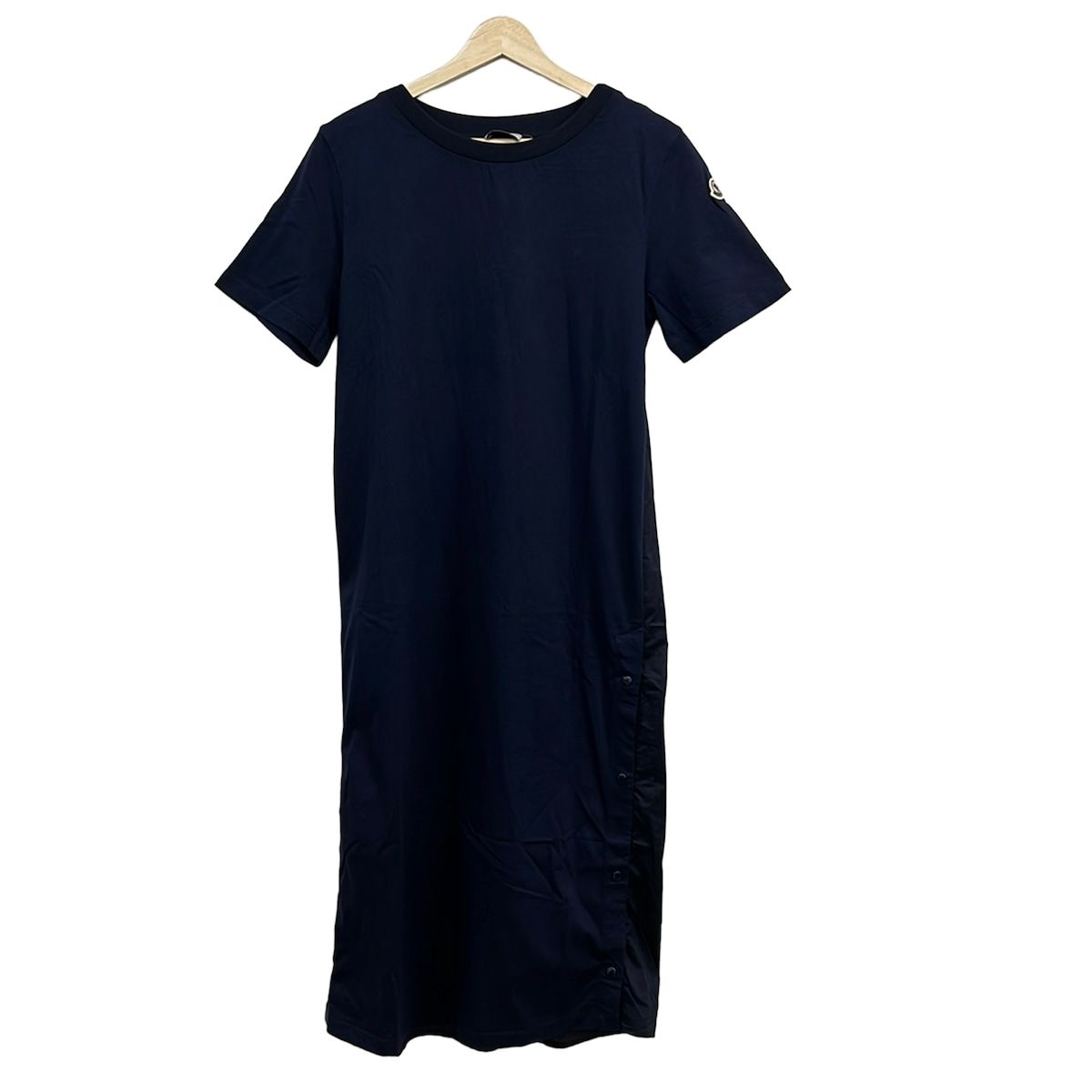 Moncler Dress XS Abito Navy Short Sleeve Maxi Length