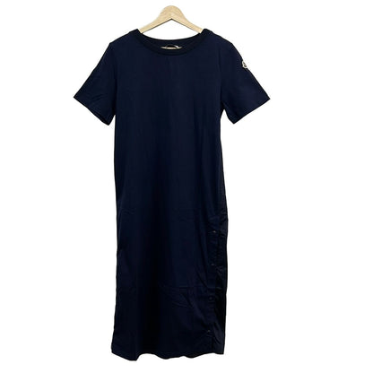 Moncler Dress XS Abito Navy Short Sleeve Maxi Length