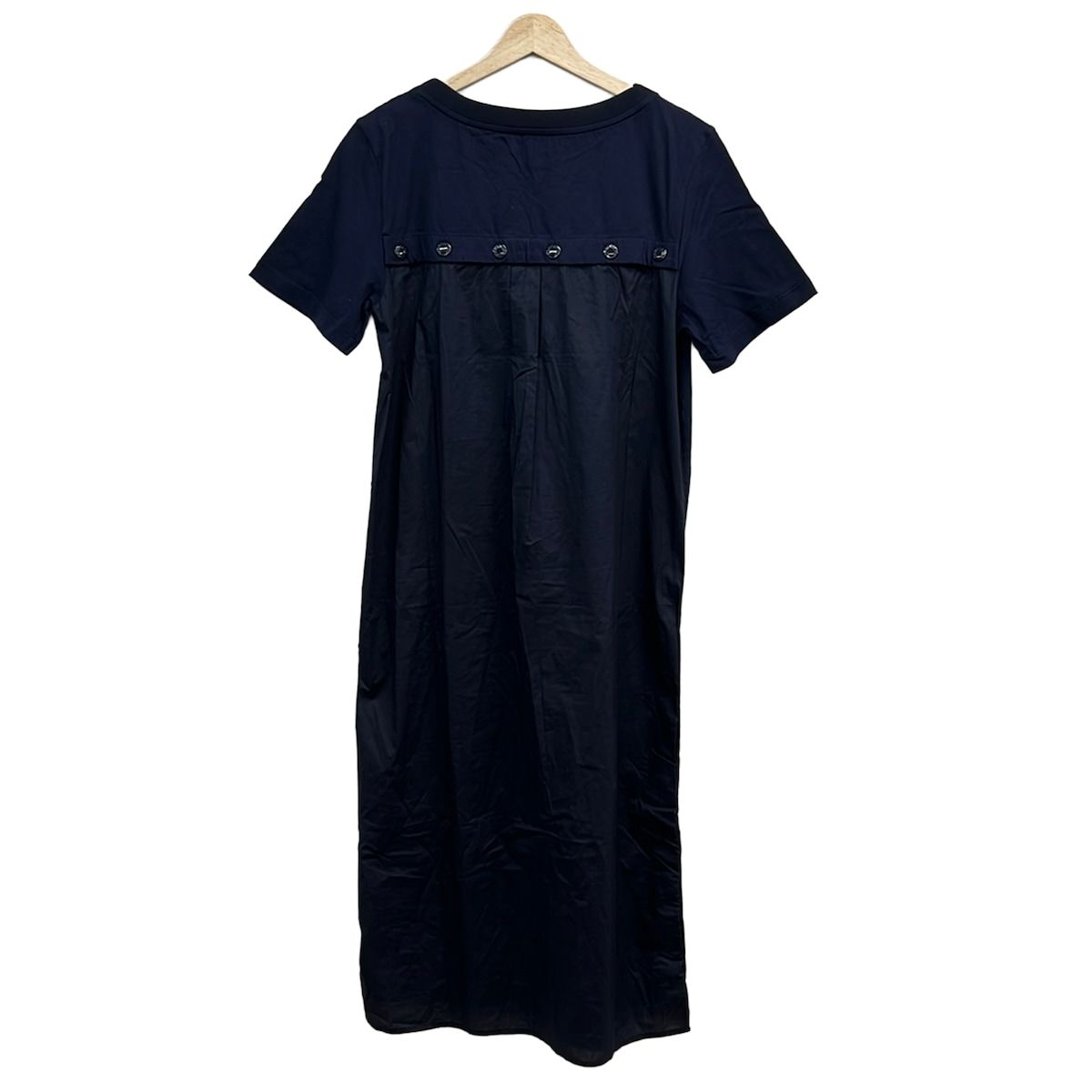Moncler Dress XS Abito Navy Short Sleeve Maxi Length