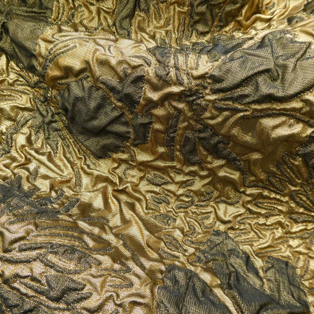 Max Mara Maxmara Pianoforte Dress 40 Triacetate Polyester Gold Short Sleeve — view 7