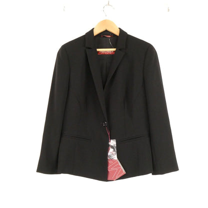 Max Mara Maxmarastudio Maxmara Tailored Jacket 38 S Triacetate Blue Leather