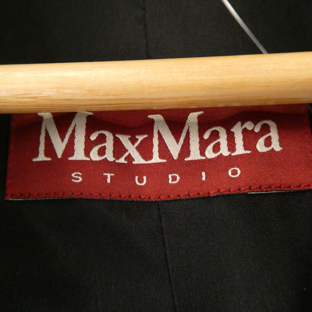 Max Mara Maxmarastudio Maxmara Tailored Jacket 38 S Triacetate Blue Leather — view 4