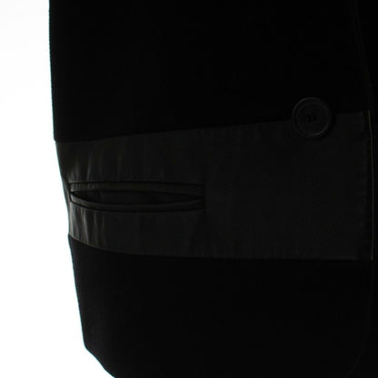Max Mara White Tag Tailored Jacket Leather Trim Short 40 Black GG