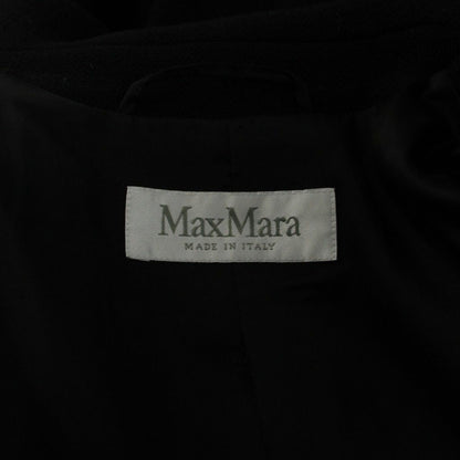 Max Mara White Tag Tailored Jacket Leather Trim Short 40 Black GG