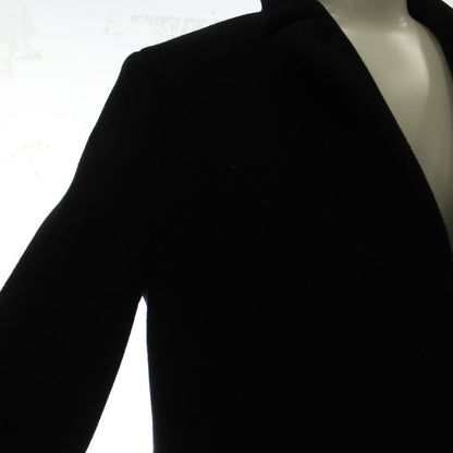 Max Mara White Tag Tailored Jacket Leather Trim Short 40 Black GG