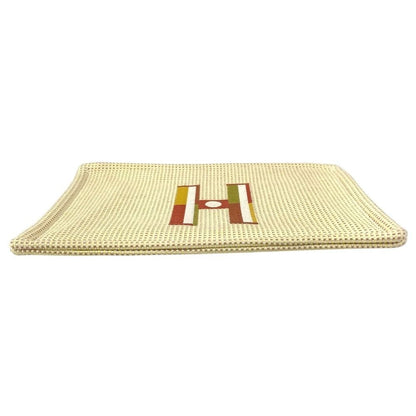 Hermes Pouch Flat Embroidered Faubourg PM Cotton Citron Ocher Yellow