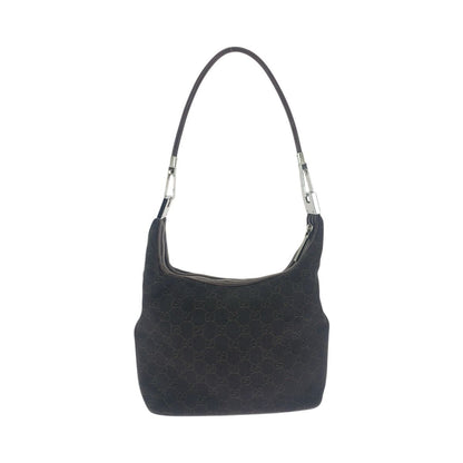 Gucci Brown Dark Silver GG Canvas Leather Shoulder Bag