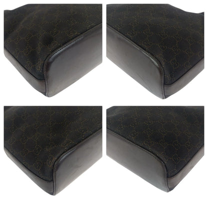 Gucci Brown Dark Silver GG Canvas Leather Shoulder Bag