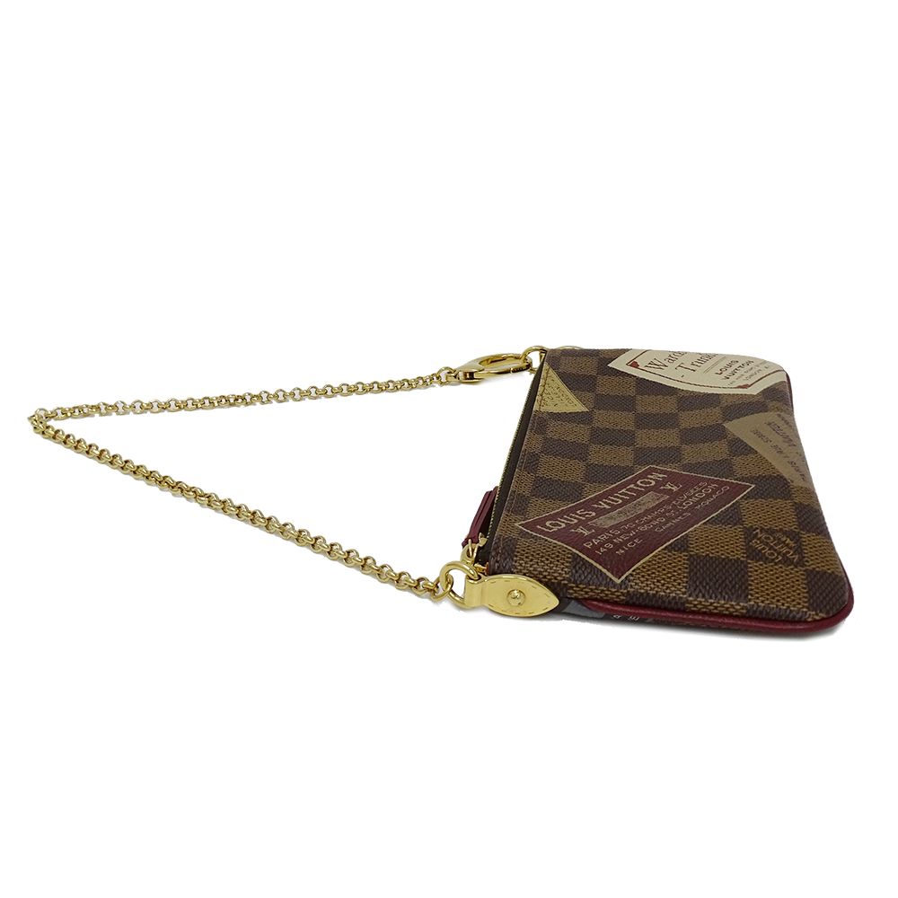Louis Vuitton Pouch Damier Canvas Pochette Mirror MM Label Brown Going Out