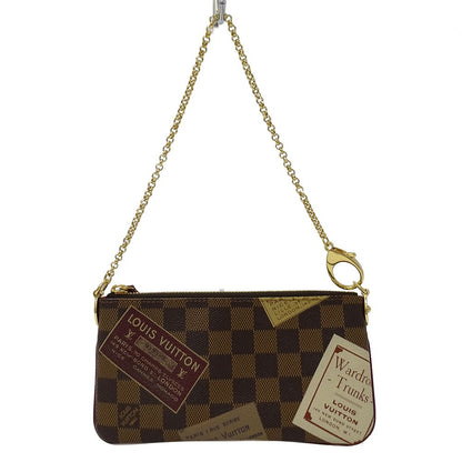 Louis Vuitton Pouch Damier Canvas Pochette Mirror MM Label Brown Going Out