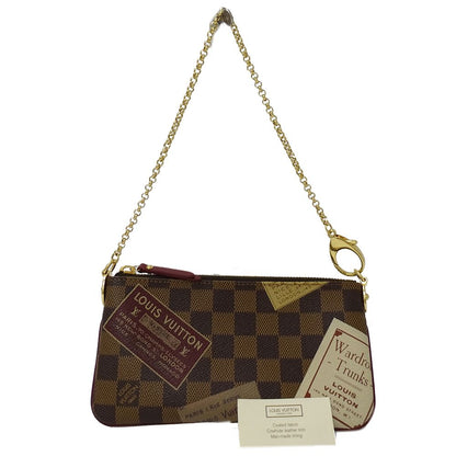 Louis Vuitton Pouch Damier Canvas Pochette Mirror MM Label Brown Going Out