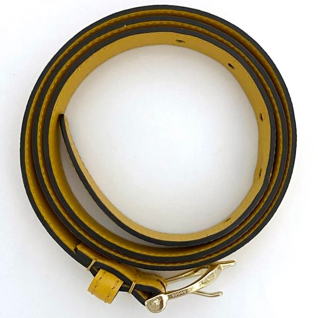 Gucci Belt Yellow Guccissima Line Narrow Waist Leather