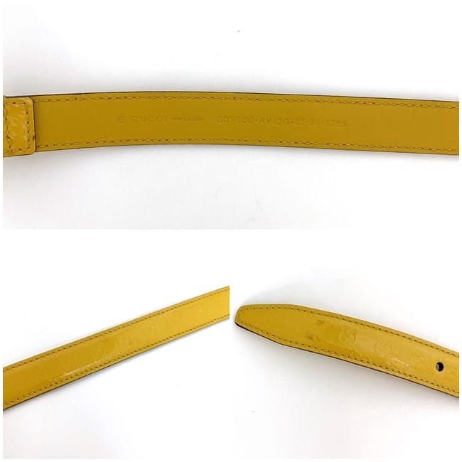 Gucci Belt Yellow Guccissima Line Narrow Waist Leather
