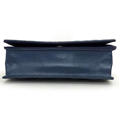 Chanel Chain Shoulder Bag Navy Black Silver Quilted