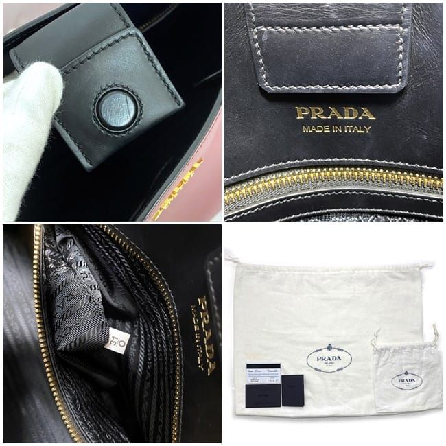 Prada 2-Way Bag Bibliotheque Red Black