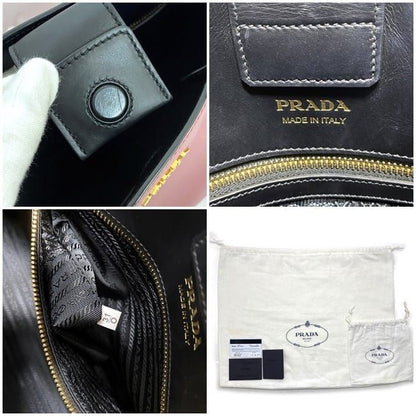 Prada 2-Way Bag Bibliotheque Red Black
