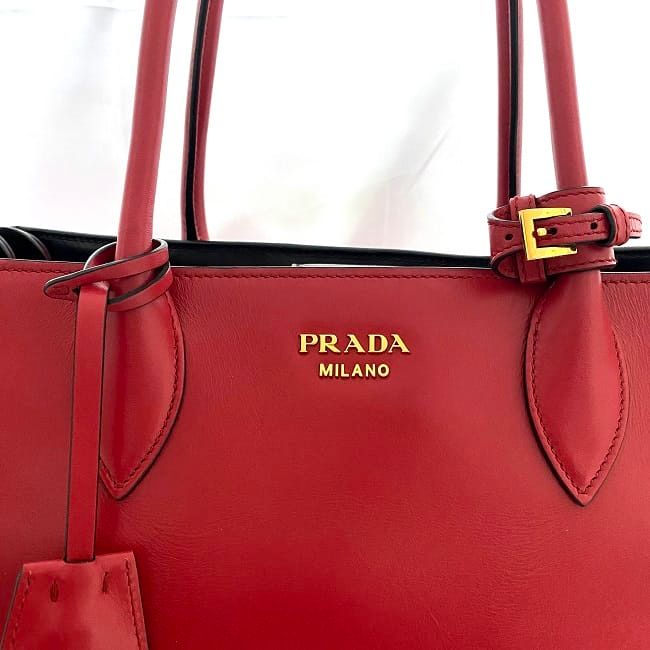 Prada 2-Way Bag Bibliotheque Red Black