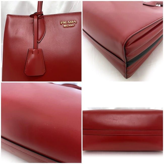 Prada 2-Way Bag Bibliotheque Red Black