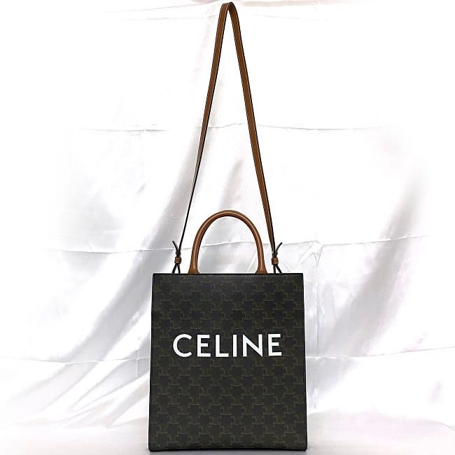 Celine 2-Way Bag Vertical Cover Large Brown Triomphe