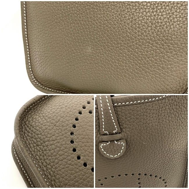 Hermes Shoulder Bag Evelyne TPM Beige Etoupe Mini