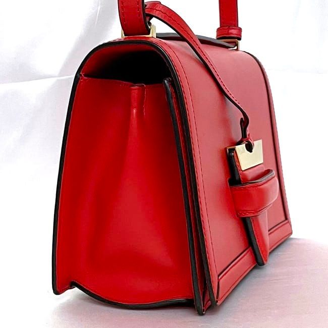 Loewe Shoulder Bag Barcelona Red Flap Leather