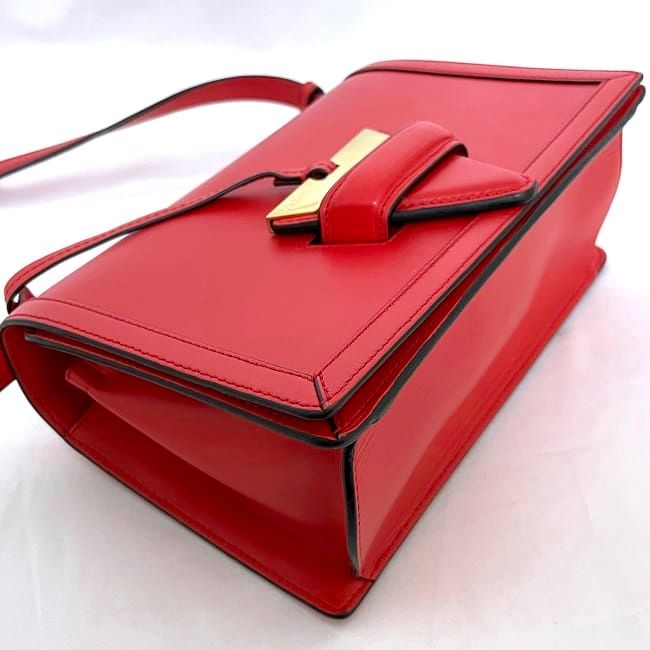 Loewe Shoulder Bag Barcelona Red Flap Leather