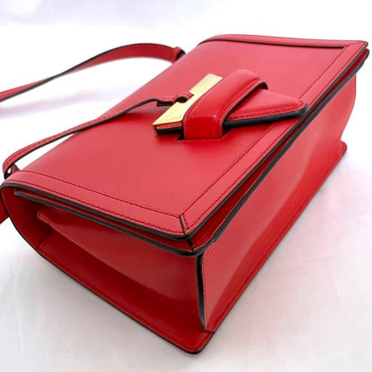 Loewe Shoulder Bag Barcelona Red Flap Leather