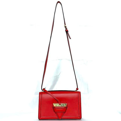 Loewe Shoulder Bag Barcelona Red Flap Leather