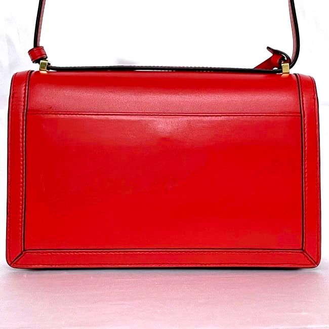 Loewe Shoulder Bag Barcelona Red Flap Leather