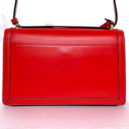 Loewe Shoulder Bag Barcelona Red Flap Leather