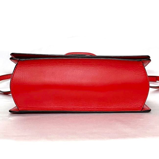 Loewe Shoulder Bag Barcelona Red Flap Leather