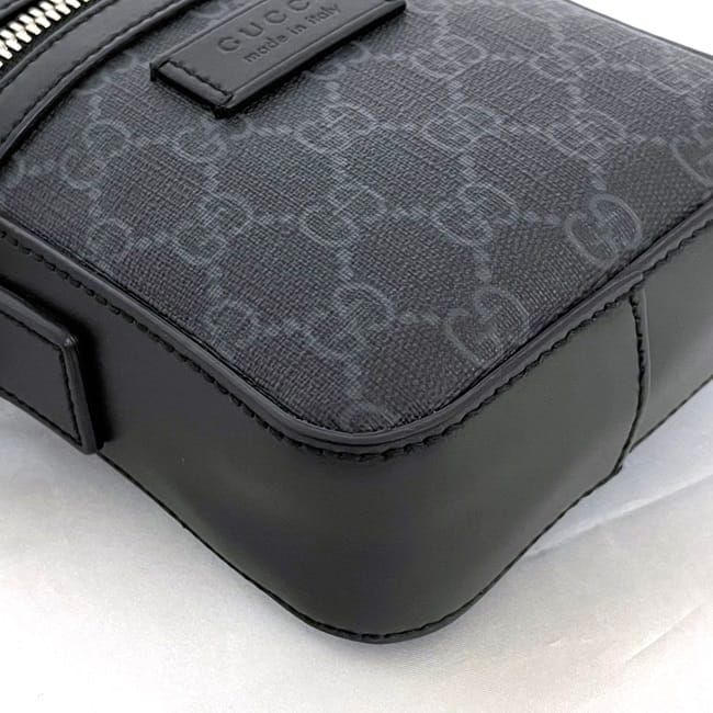 Gucci Shoulder Bag Gray Black GG Supreme