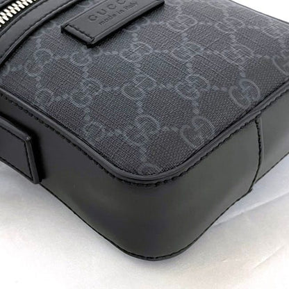 Gucci Shoulder Bag Gray Black GG Supreme