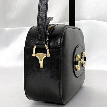 Gucci Shoulder Bag Black Horsebit Leather